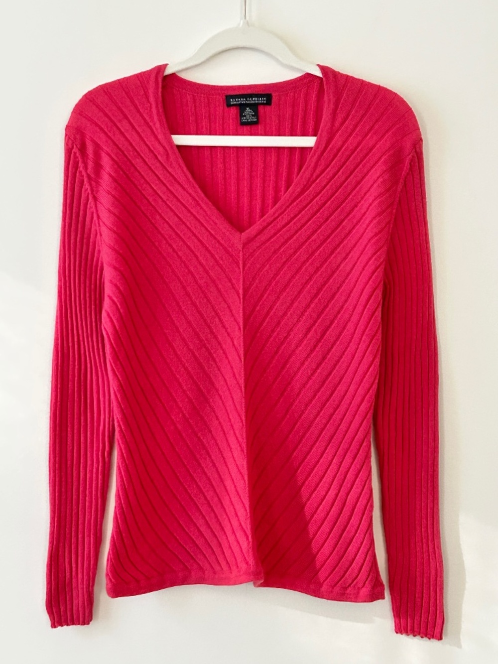 Banana Republic 100% Wool Pink Ribbed Sweater